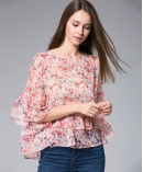 Flowers Printed silk Chiffon top